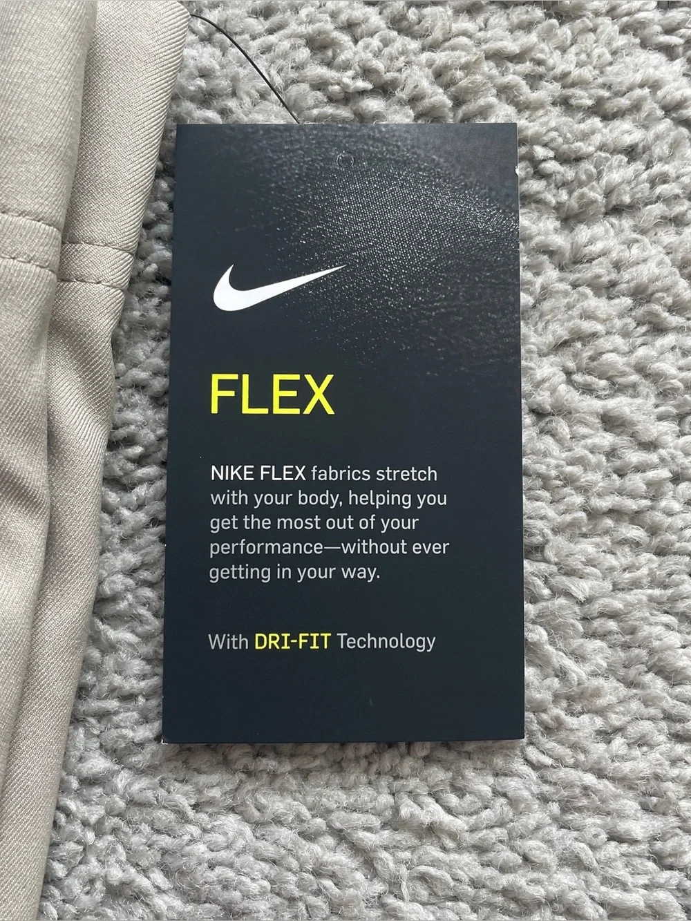 NWT Nike Golf Flex Dri-FIT Pants Mens 34 Khaki Beige Unhemmed Long AJ6317-221